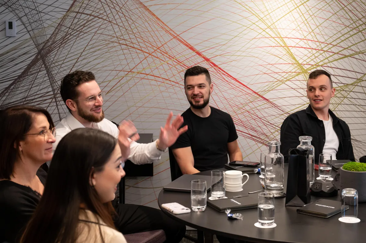 A casual team meeting during the retreat