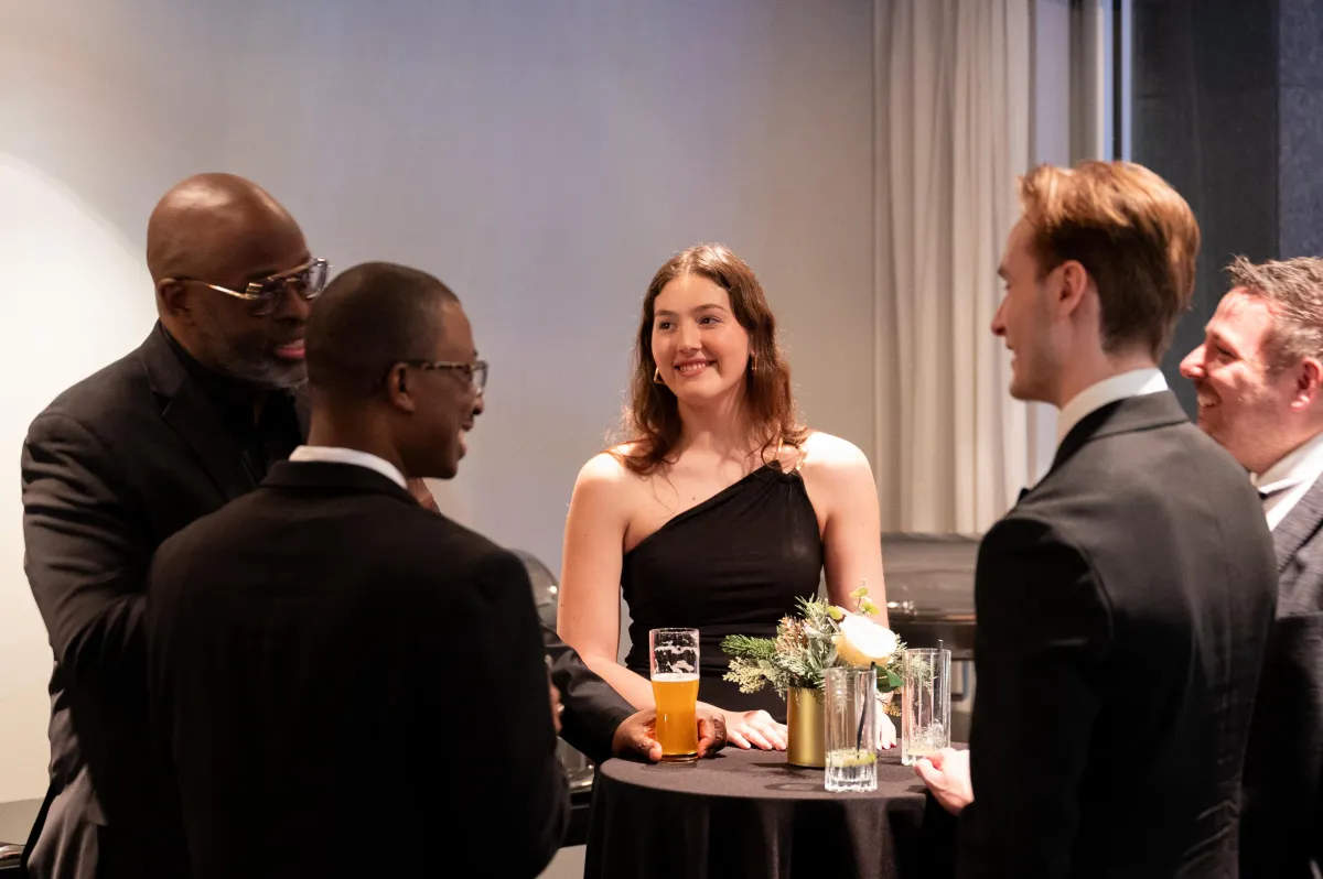Fondako team networking over drinks